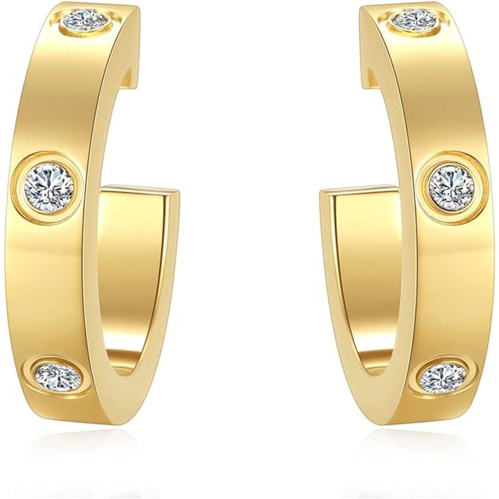 Glamour Radiance Collection- Hoop Diamond Elegant Earrings
